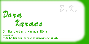dora karacs business card