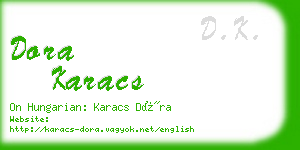 dora karacs business card